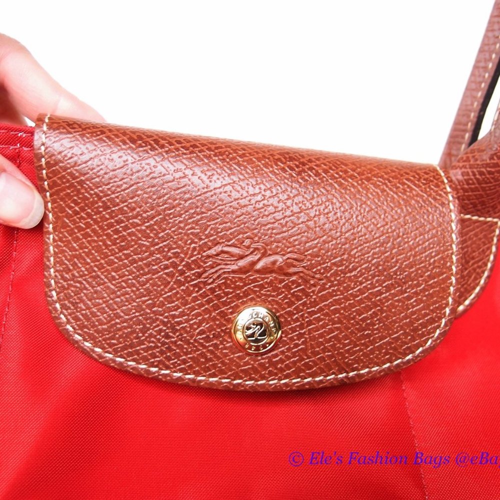 NWT LONGCHAMP Le Pliage Medium/Small Shoulder Tote Burnt Red AUTHENTIC - Picture 9 of 16